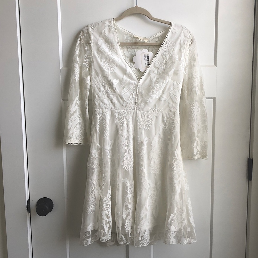 Ivory Lace White Mini Dress